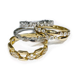14K Gold Diamond Gold Link Fashion Stack Ring SR31808