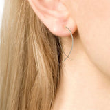 14k gold hoop diamond wire earrings E693