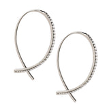 14k gold oval diamond wire earrings E695