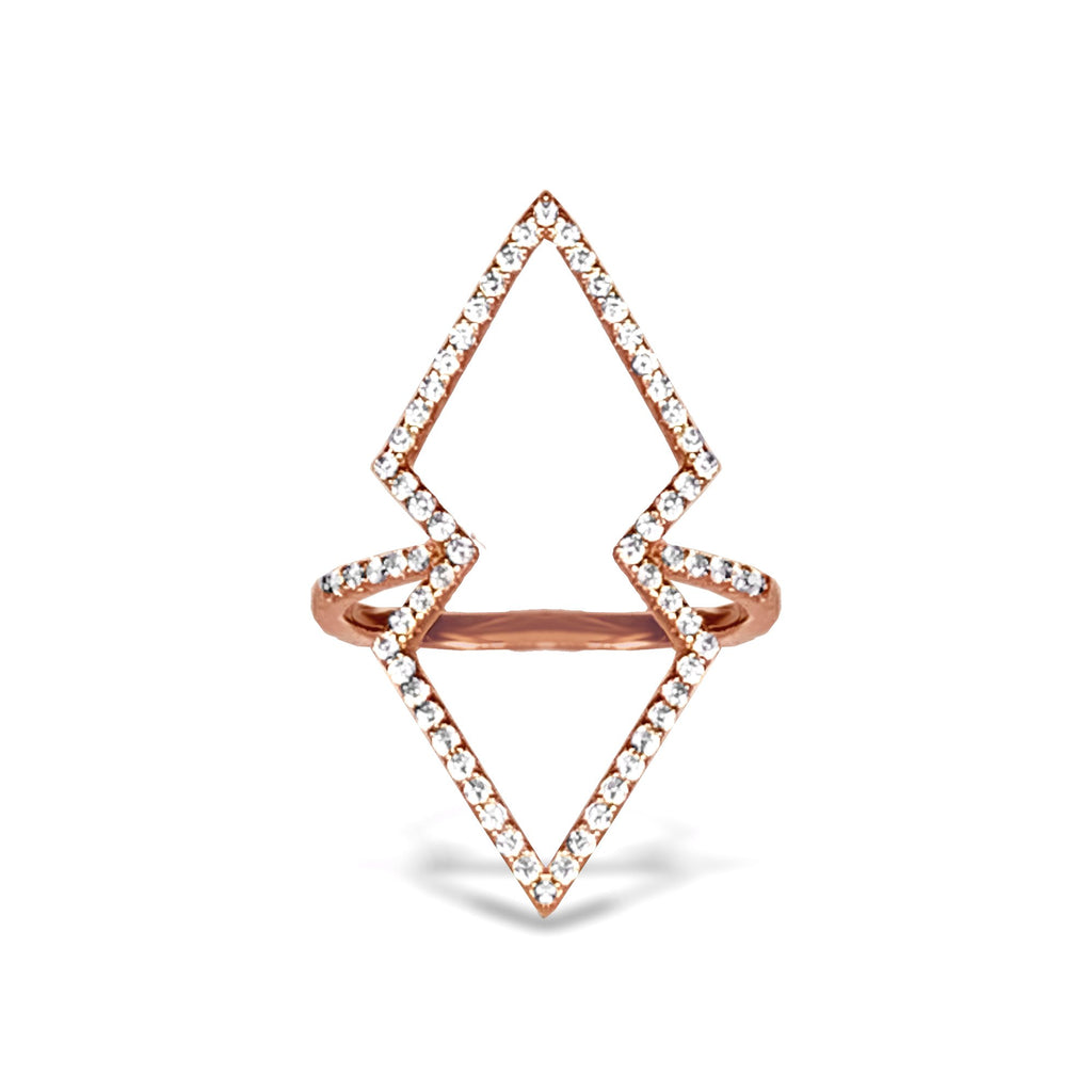 14k gold diamond geometric fashion ring FR259