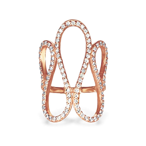 14k gold diamond fashion " U " shape designer fashion stack ring MR42490
