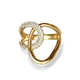 14k gold unique pave diamond ring FR284
