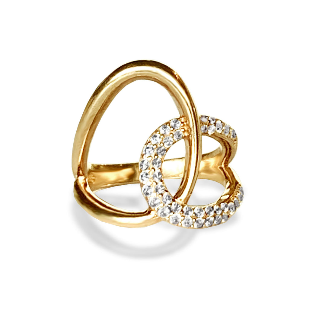 14k gold unique pave diamond ring FR284