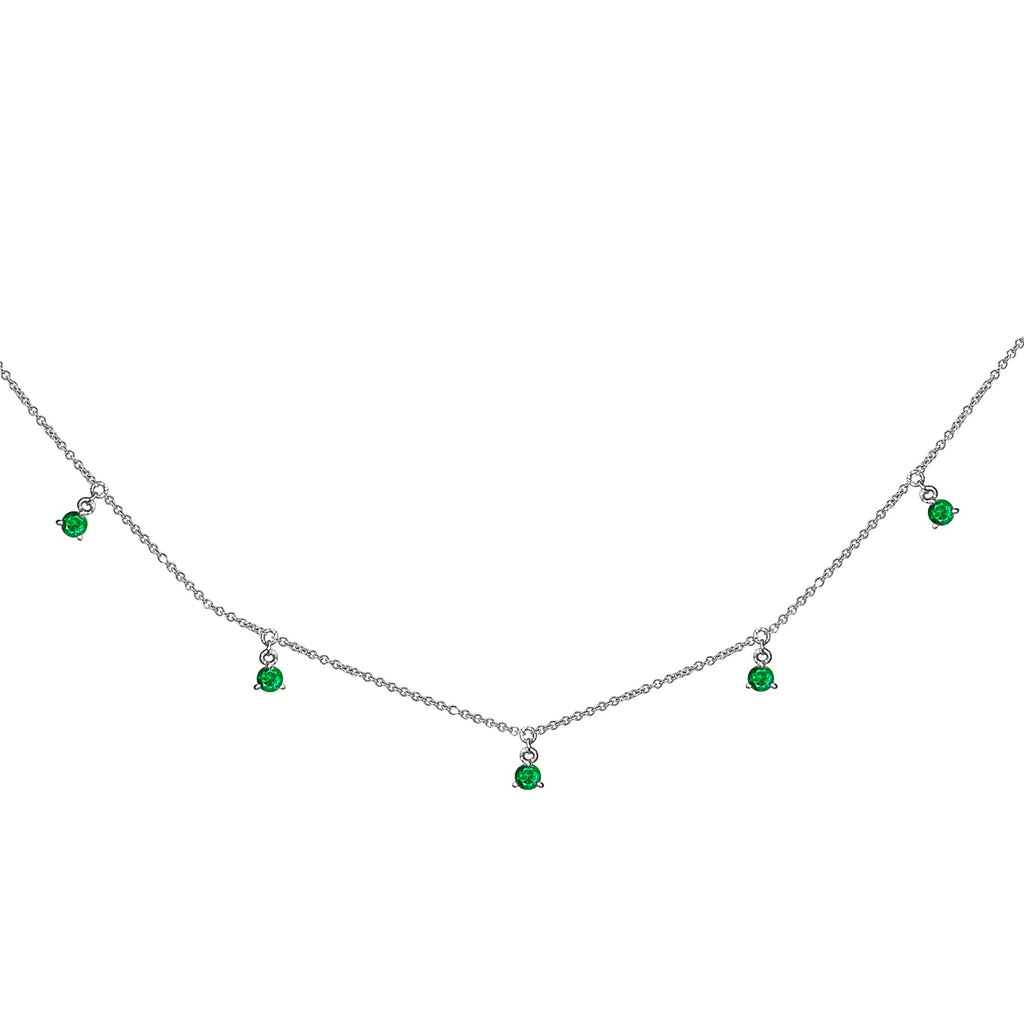 14k Hanging EMERALD station necklace MN44917E