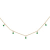 14k Hanging EMERALD station necklace MN44917E