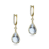 14k Vintage Drop White Topaz Diamond Earrings ME22392