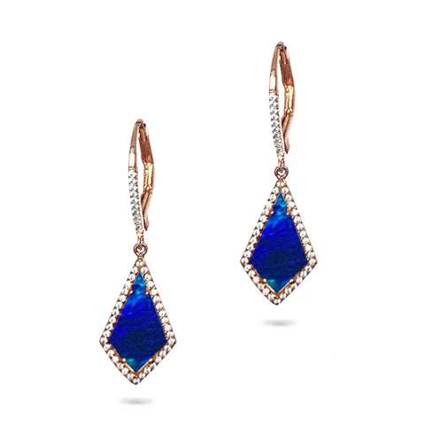 14K Gold Diamond Halo Blue Topaz Stud Earring ME22501BT