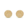14K Gold  Round Pave Diamond Disc Stud Earrings ME24091