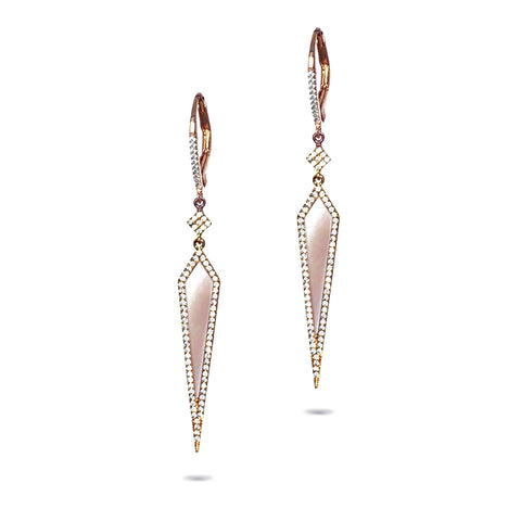 14k gold diamond shape lapis dangle earrings ME71675LP