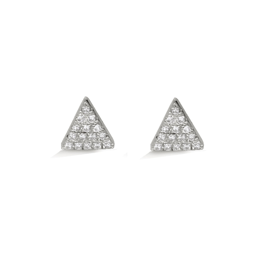 14K Gold Triangle Diamond  Pave Stud Earring ME24651