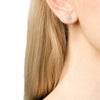 14k gold diamond shape pave disc diamond stud earrings ME24839