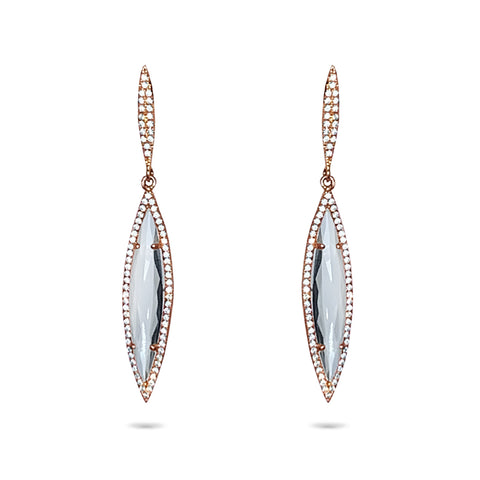 14k gold art deco onyx and diamond dangle earrings ME26197