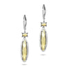 14k oval citrine & diamond dangle earrings ME26193