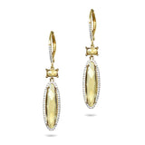 14k oval citrine & diamond dangle earrings ME26193