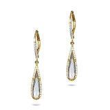 14k Teardrop white topaz & diamond  earrings  ME26423