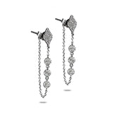 14K Kite Pave Diamond Discs Chain Earrings ME26806