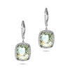 14k gold diamond cushion cut white topaz hoop dangle earrings ME31356