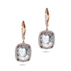 14k gold diamond cushion cut white topaz hoop dangle earrings ME31356