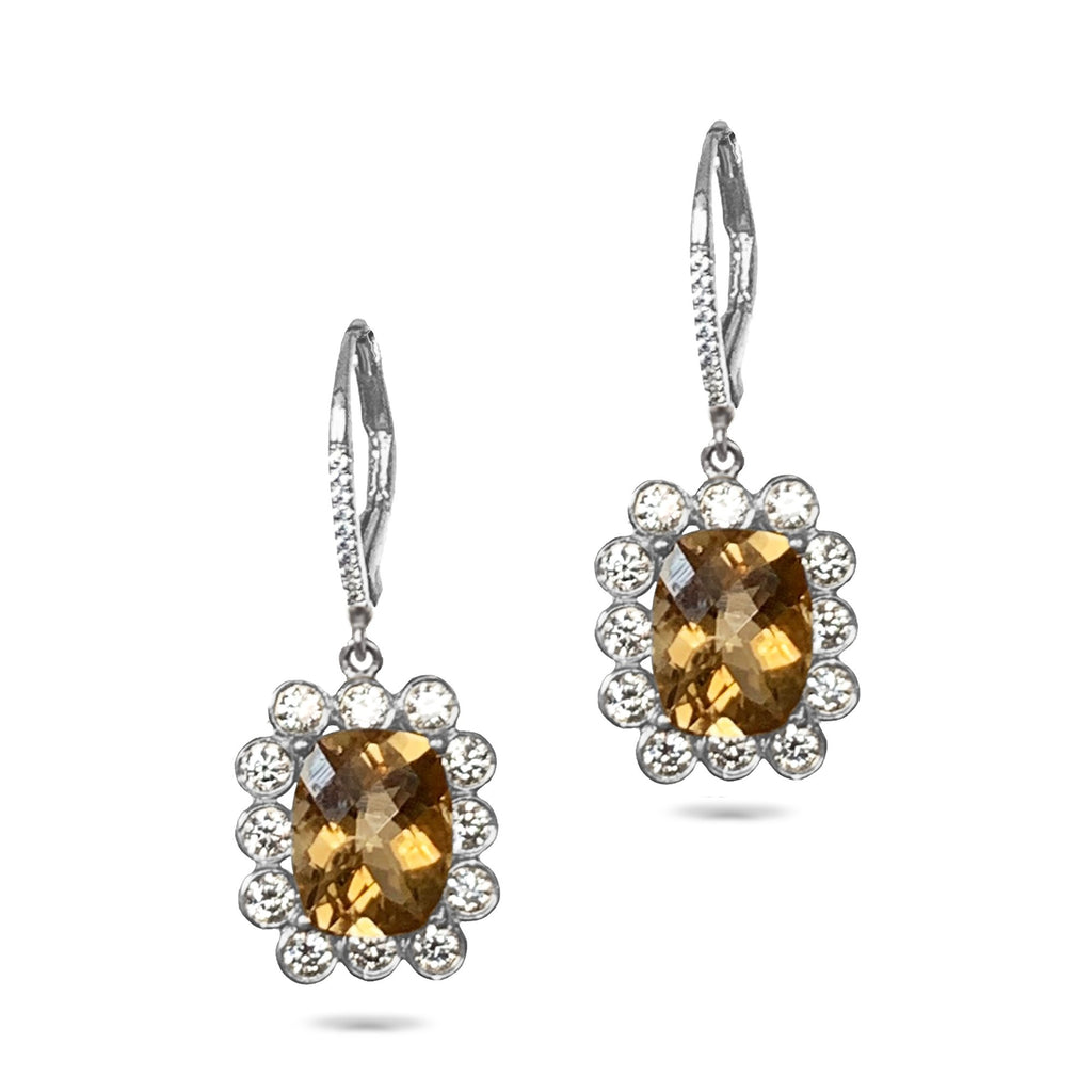 14k gold emerald cut tourmaline dangle earrings ME31594YT