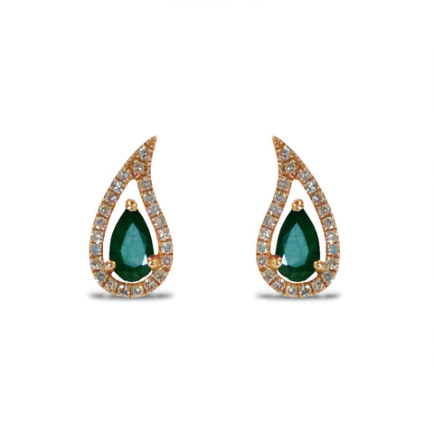 14k gold diamond shape pave disc diamond stud earrings ME24839