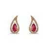 14K Teardrop Ruby Stud Earring ME3547R