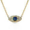 14k sapphire & diamond evil eye necklace MN11873