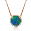 14K Gold Round Halo Diamond & Opal MN22498OP