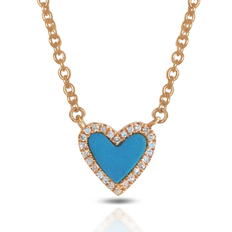 14K Turquoise Cushion Diamond Necklace ON3TQ