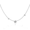 14k gold flower motif diamond necklace MN2788