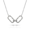 14k two tone interlocking diamond necklace MN2940