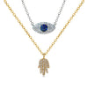 14k sapphire & diamond evil eye necklace MN11873