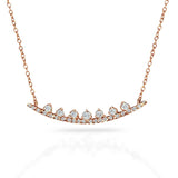 14k gold curved diamond bar necklace MN42490