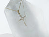 14K gold elegant diamond cross pendant MN43550