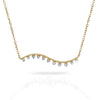 14k gold wavy diamond bar necklace MN43729