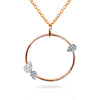 14k two tone open circle diamond necklace MN43828