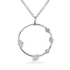 14k two tone open circle diamond necklace MN43829