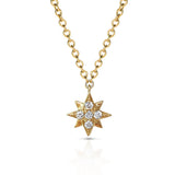 14k gold diamond pave star charm necklace MN44553C
