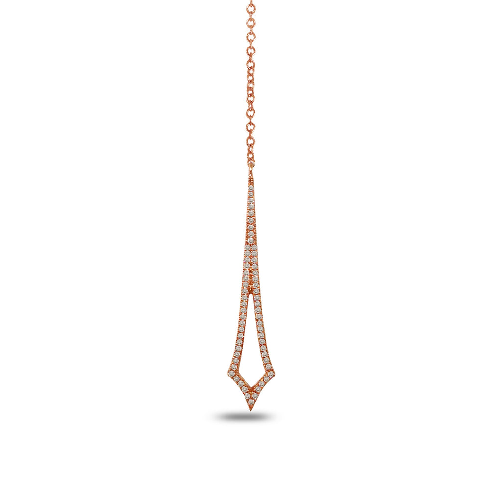 14k  gold diamond pave " Y " lariat necklace MN71433
