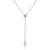 14k gold octagon diamond pave disc lariat 