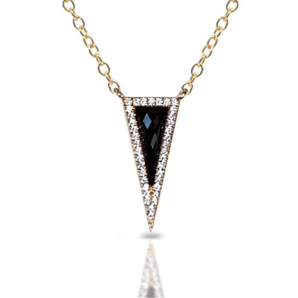 14k gold black onyx and diamond necklace MN71559OXY