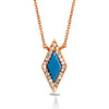 14k Gold delicate diamond shape turquoise necklace MN71675TQ