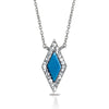 14k Gold delicate diamond shape turquoise necklace MN71675TQ