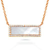 14k gold diamond black onyx horizontal bar necklace MN71681OX