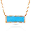 14k gold diamond turquoise horizontal bar necklace MN71681TQ