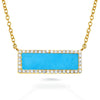 14k gold diamond turquoise horizontal bar necklace MN71681TQ