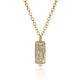 14k Gold Diamond Dog Tag Choker Necklace MP00023