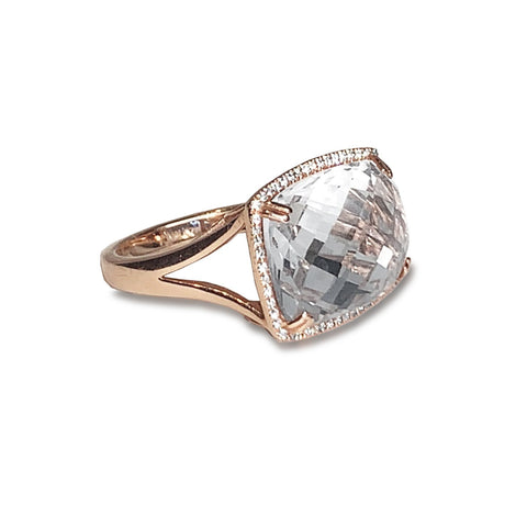 14k gold petite diamond white topaz stackable ring MR45628