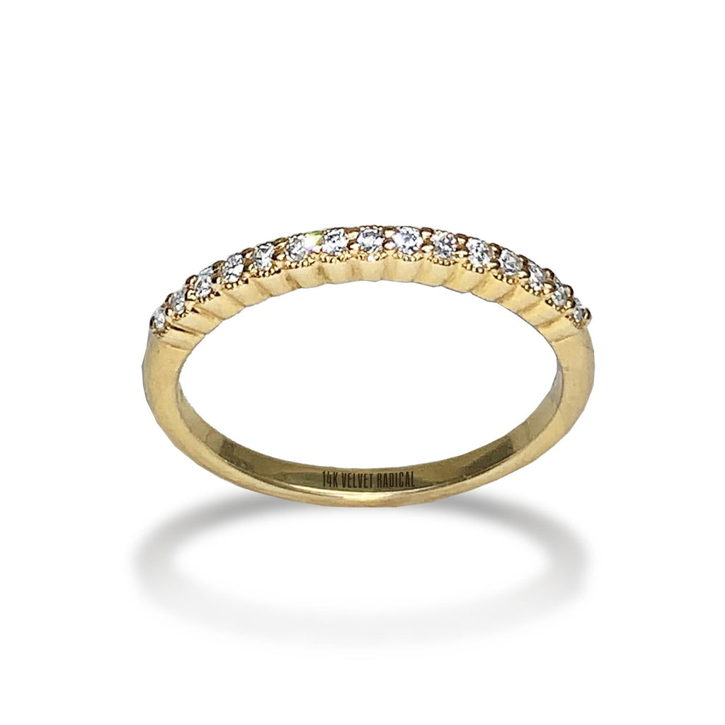 14k gold pave' diamond wedding Band MR31591W
