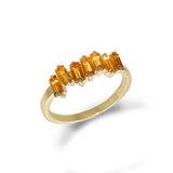 14k gold citrine baguette fashion stack ring MR4445CT