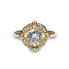 14k gold unique diamond white topaz engagement ring MR45172